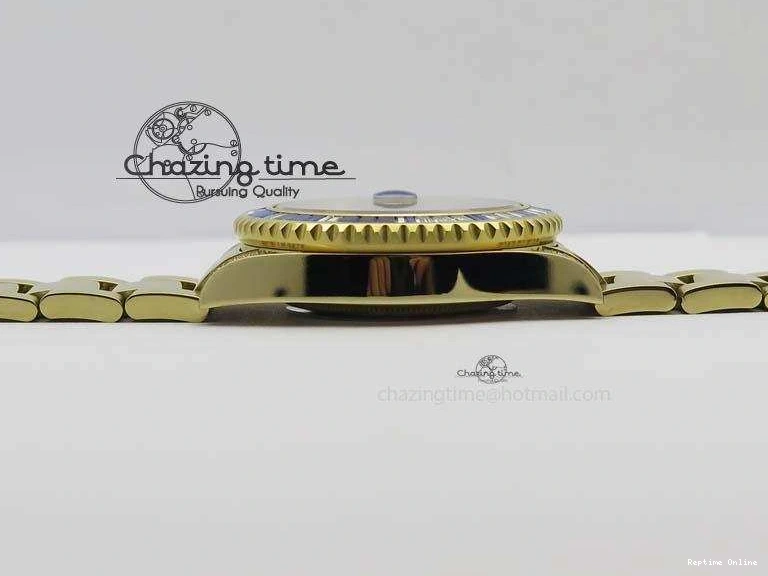 0414 GMT-Master II 116759 YG Bp-Maker Blue Ruby Crystal Bezel Black Dial On YG Bracelet A NewStyle 3775